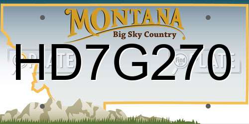 HD7G270 Montana License Plate