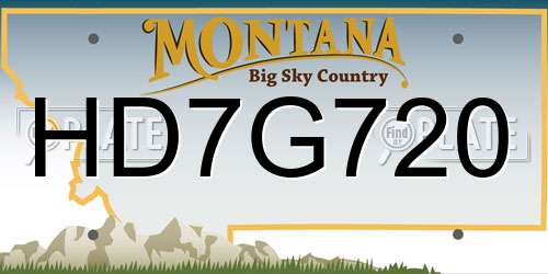HD7G720 Montana License Plate