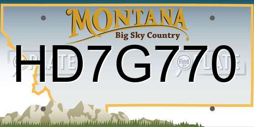 HD7G770 Montana License Plate