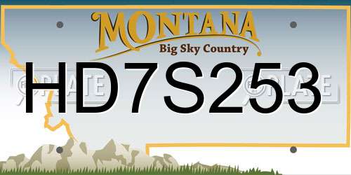 HD7S253 Montana License Plate