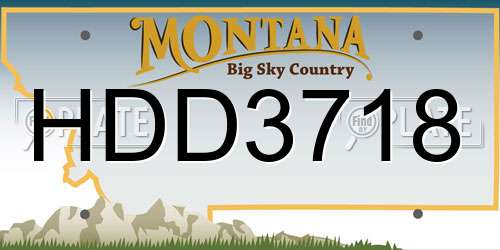 HDD3718 Montana License Plate
