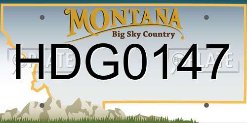 HDG0147 Montana License Plate