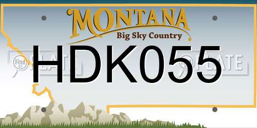 HDK055 Montana License Plate