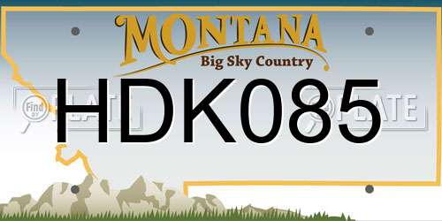 HDK085 Montana License Plate