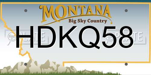 HDKQ58 Montana License Plate
