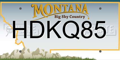 HDKQ85 Montana License Plate