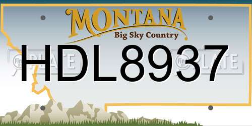 HDL8937 Montana License Plate
