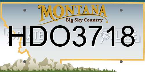 HDO3718 Montana License Plate
