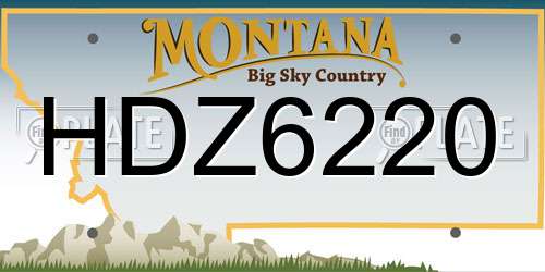 HDZ6220 Montana License Plate