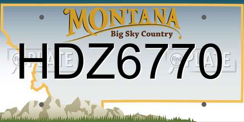 HDZ6770 Montana License Plate