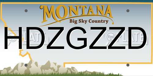 HDZGZZD Montana License Plate