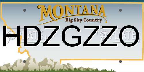HDZGZZO Montana License Plate