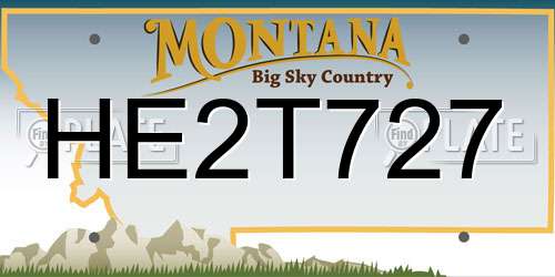 HE2T727 Montana License Plate