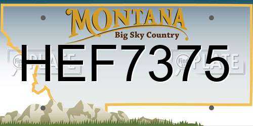 HEF7375 Montana License Plate