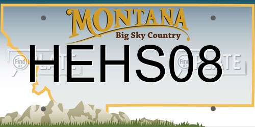 HEHS08 Montana License Plate