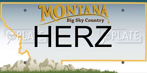 HERZ Montana License Plate