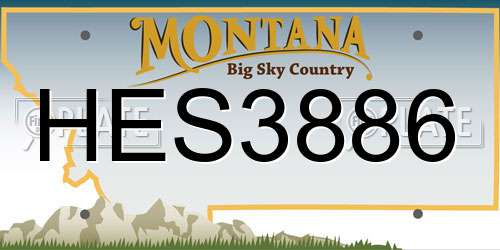 HES3886 Montana License Plate