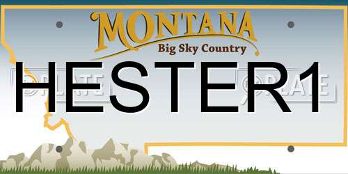HESTER1 Montana License Plate