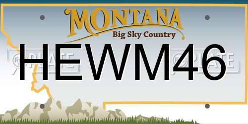 HEWM46 Montana License Plate