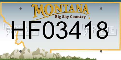 HF03418 Montana License Plate