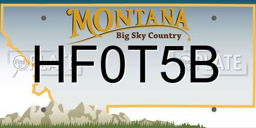 HF0T5B Montana License Plate
