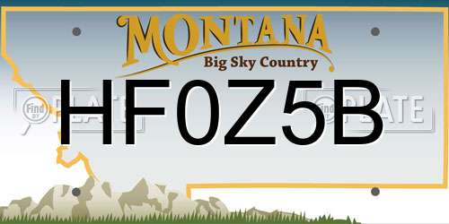 HF0Z5B Montana License Plate
