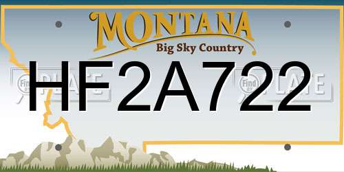 HF2A722 Montana License Plate