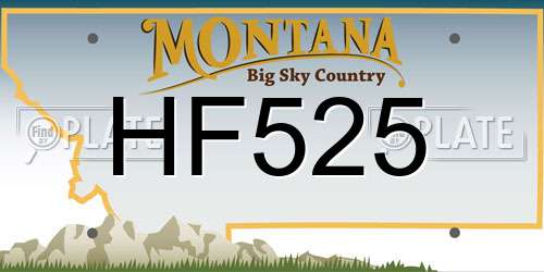 HF525 Montana License Plate
