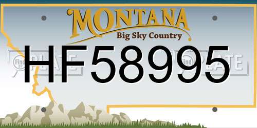 HF58995 Montana License Plate