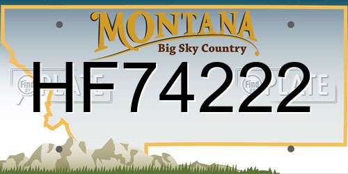 HF74222 Montana License Plate