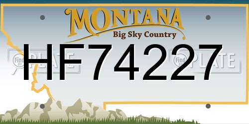 HF74227 Montana License Plate