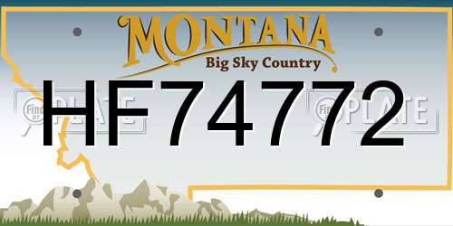 HF74772 Montana License Plate