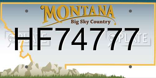 HF74777 Montana License Plate