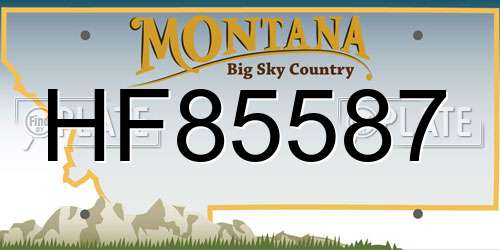 HF85587 Montana License Plate