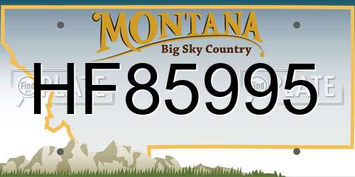 HF85995 Montana License Plate