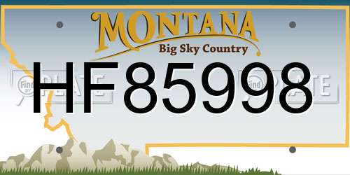 HF85998 Montana License Plate
