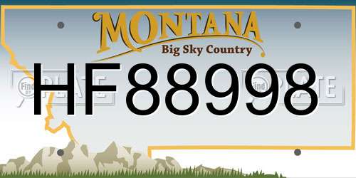 HF88998 Montana License Plate