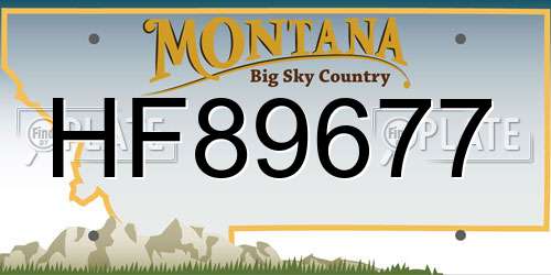 HF89677 Montana License Plate