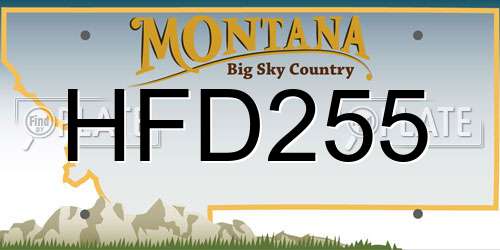 HFD255 Montana License Plate