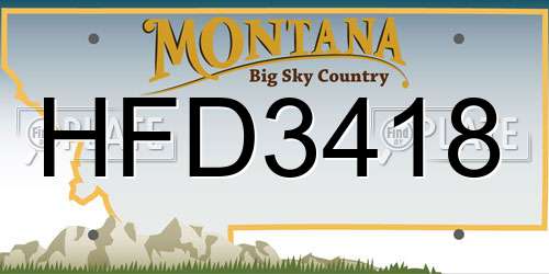 HFD3418 Montana License Plate