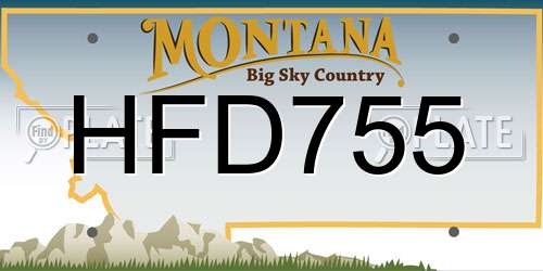 HFD755 Montana License Plate