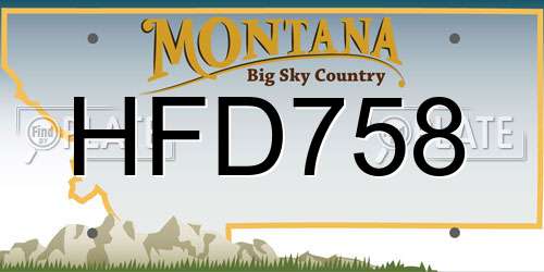 HFD758 Montana License Plate