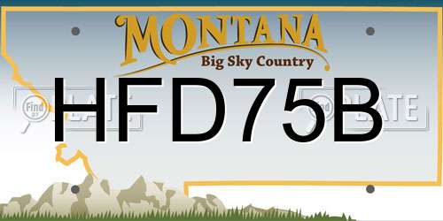HFD75B Montana License Plate