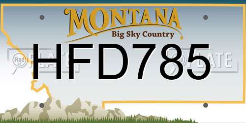 HFD785 Montana License Plate