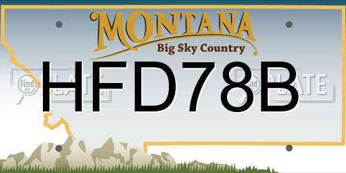 HFD78B Montana License Plate
