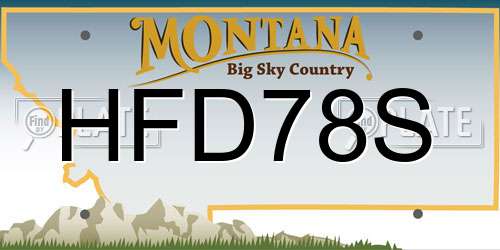 HFD78S Montana License Plate