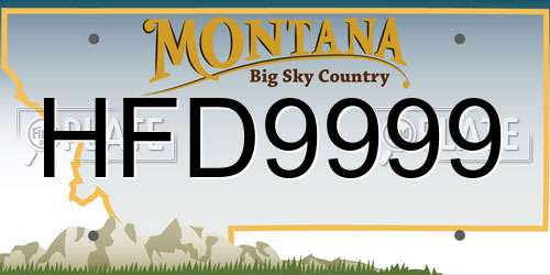 HFD9999 Montana License Plate