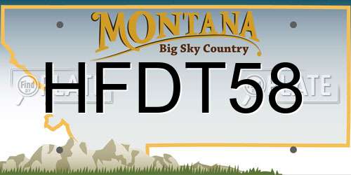 HFDT58 Montana License Plate