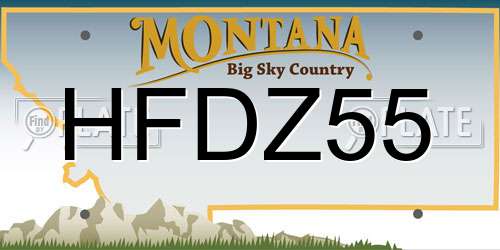 HFDZ55 Montana License Plate