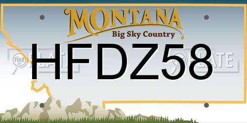 HFDZ58 Montana License Plate
